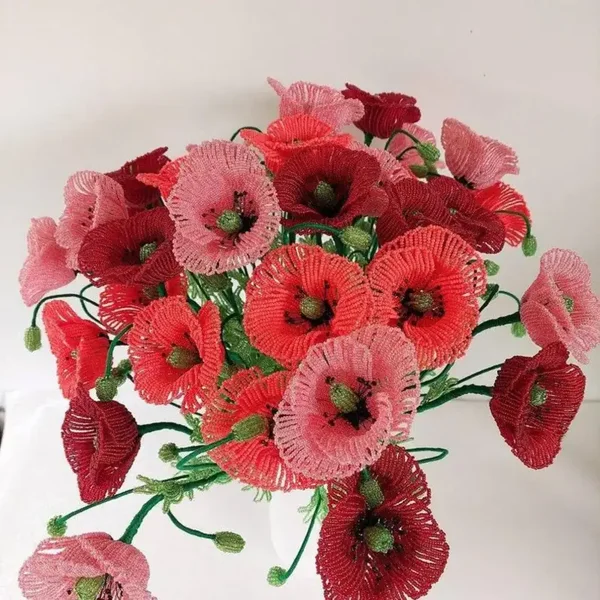 Handmade Beaded Flowers | Popies Beaded