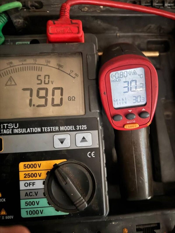 Pruebas de resistencia de aislamiento de 2500 y 5000 volts