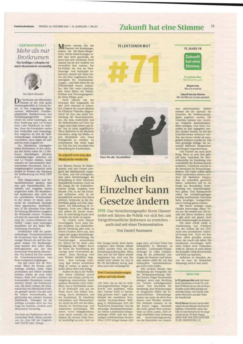 Auch ein Einzelner kann Gesetze ändern