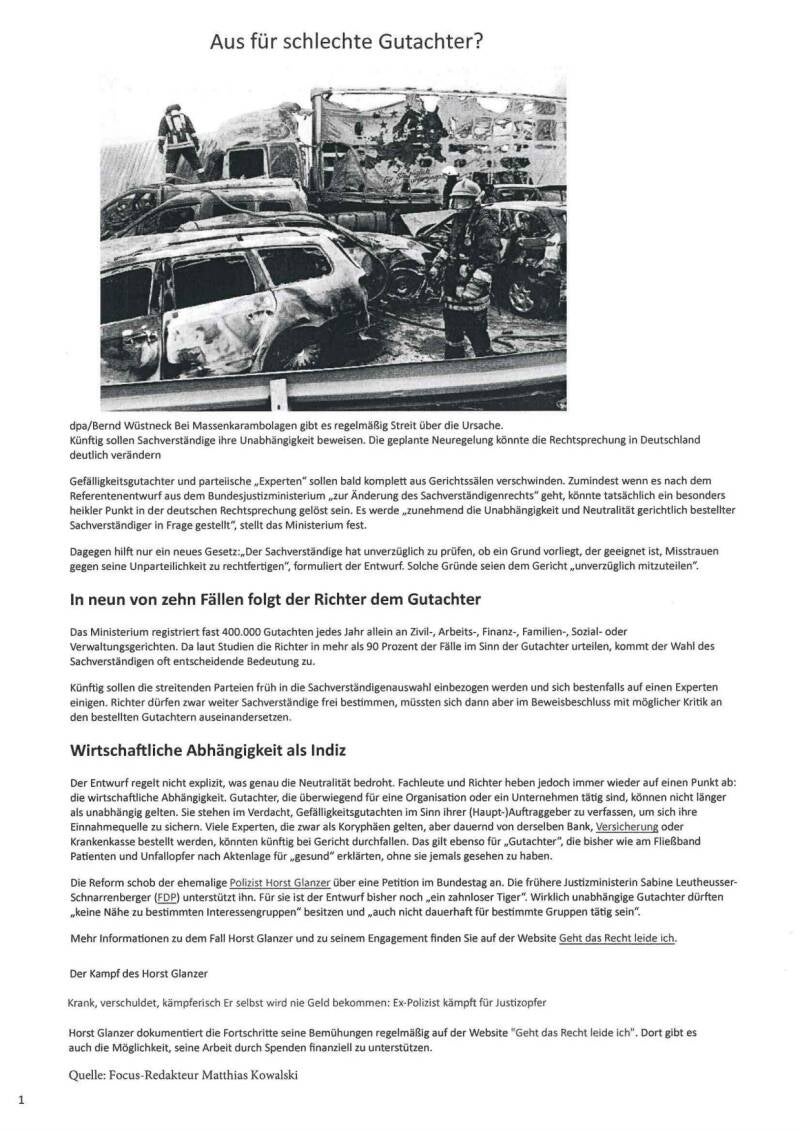 Aus für schlechte Gutachter