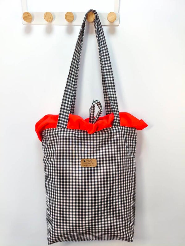 Bolso tote con volante