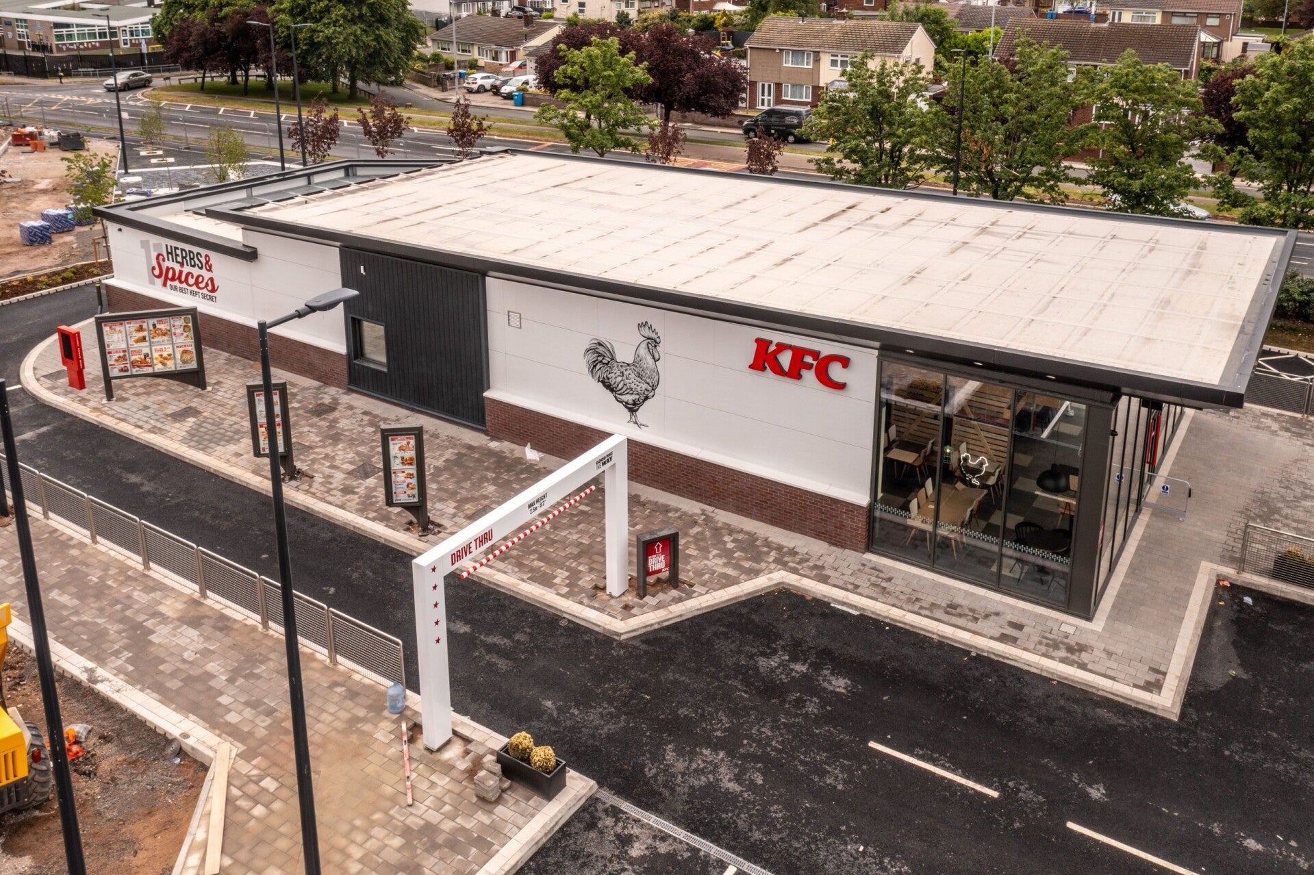 Decorative concrete KFC drive thru