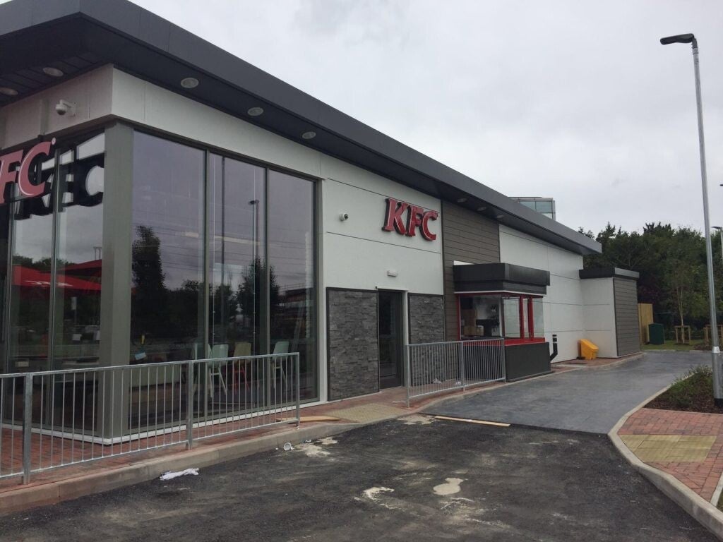 KFC concrete drive thru