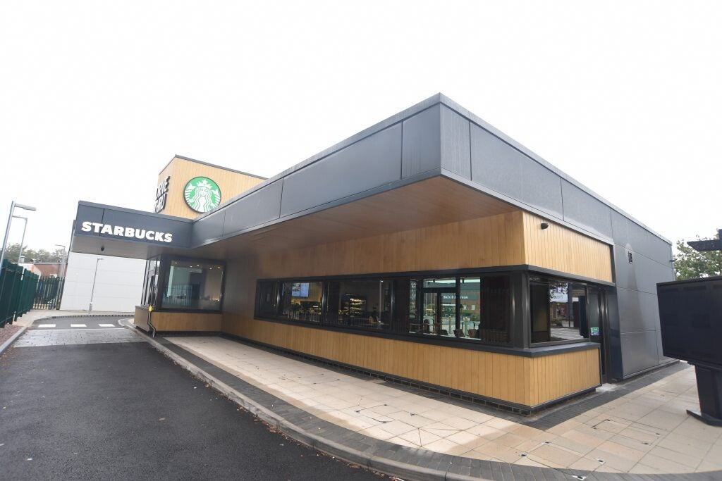 Starbucks concrete drive thru