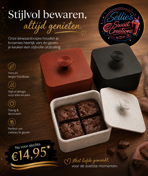 Brownie Bewaardoos – 4 brownies