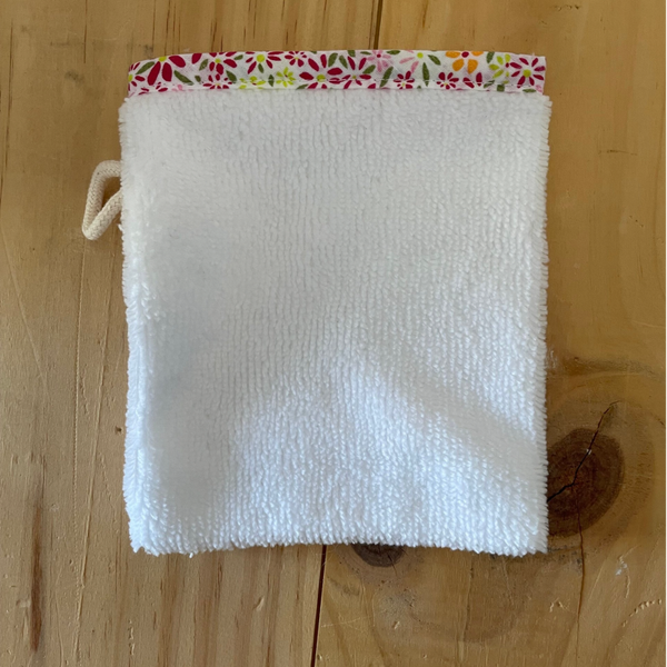gant de toilette d'apprentissage coloré rose
