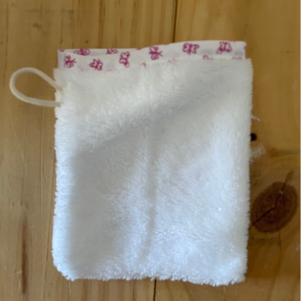 gant de toilette d'apprentissage papillon