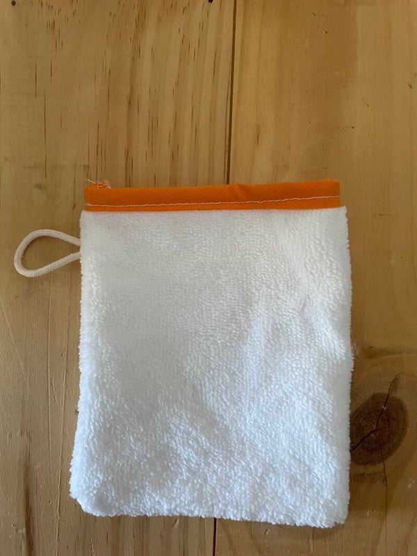 gant de toilette d'apprentissage orange