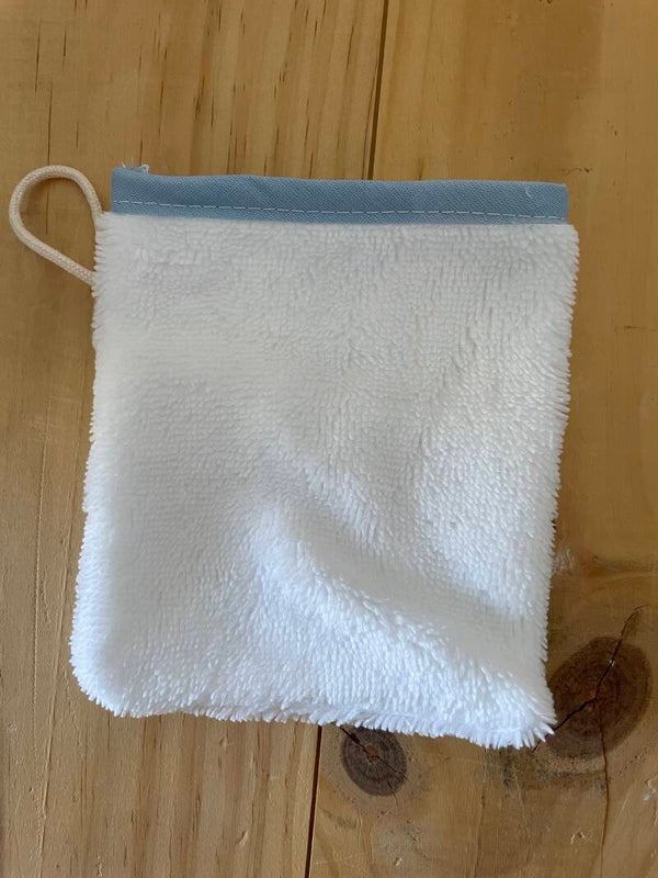 gant de toilette d'apprentissage bleu clair