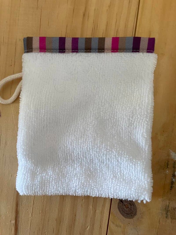 gant de toilette d'apprentissage à rayure