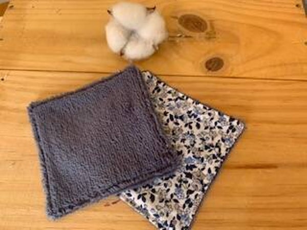 Lingette fleurie bleue
