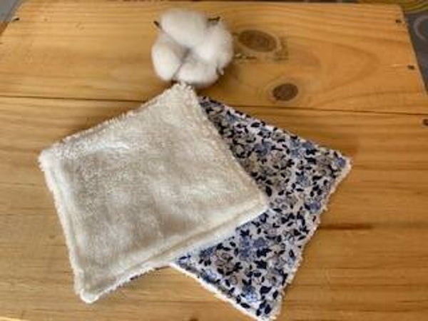 Lingette fleurie bleue