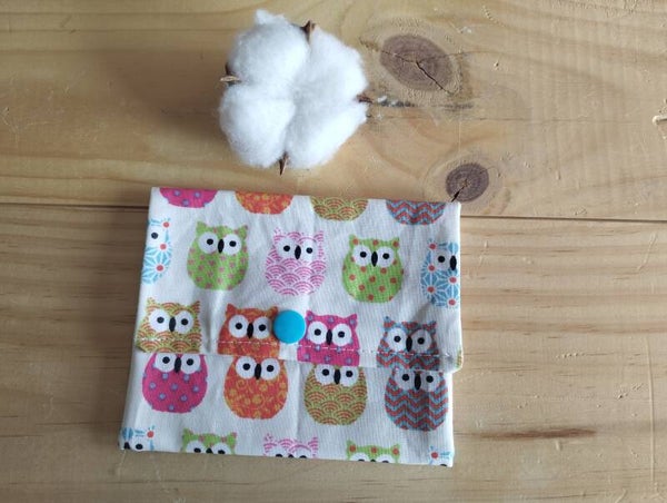 Pochette à savon hiboux colorés