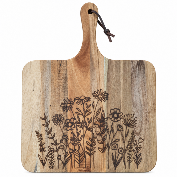 Een plank vol bloemen
