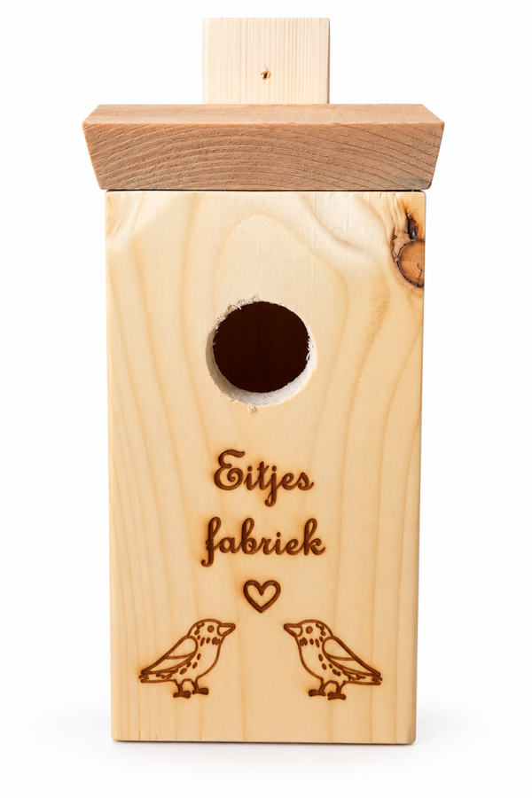 Handgemaakt vogelhuisje – Klein - Eitjes fabriek
