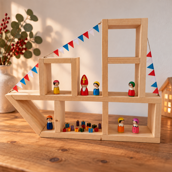 XL Houten Stoomboot - Rood, wit, blauw