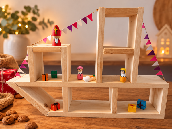 Complete Set - Houten Stoomboot Sinterklaas