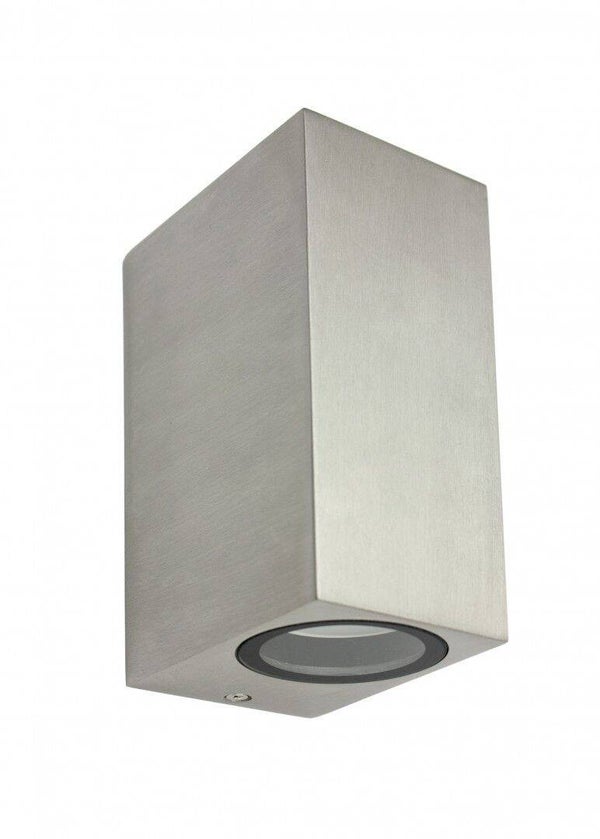 Außenwandleuchte Cube Edelstahl H 15 cm