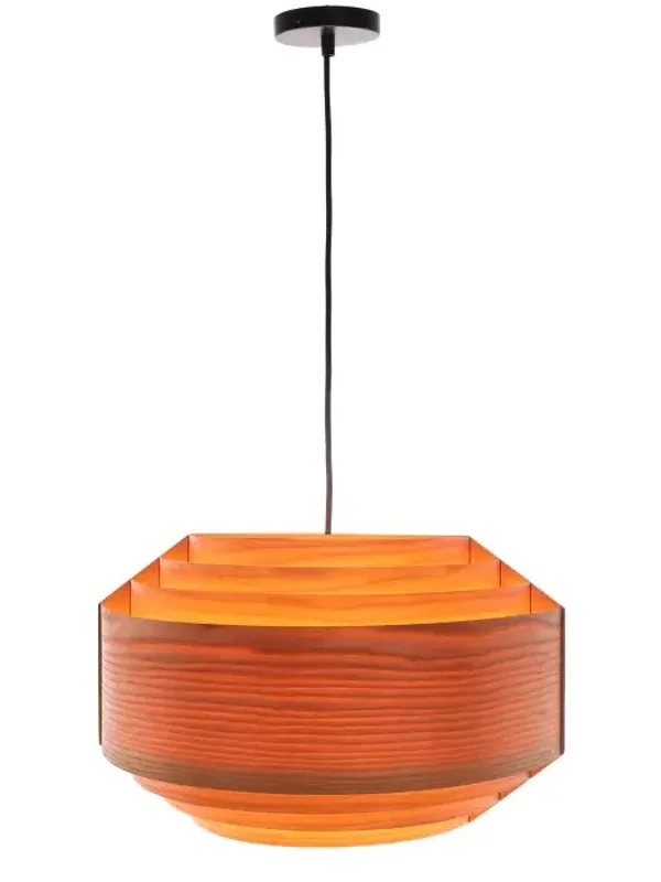 Elegante Deckenleuchte aus Holzfurnier – dekorative Statement-Lampe für Wohnzimmer B 42x 26 cm