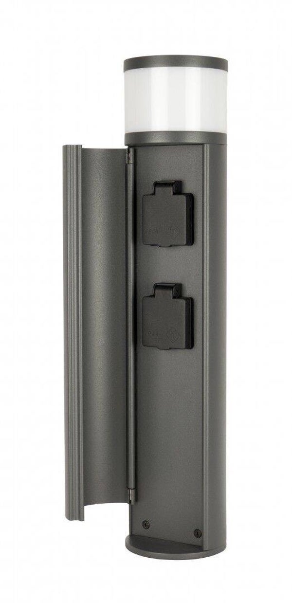 Garten-Stehleuchte mit Doppelsteckdose H 46,5 cm