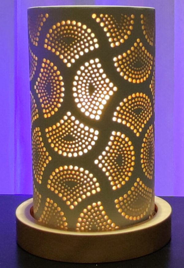 Keramiklampe mit marokkanischem Ornamentdesign H 24,5 cm