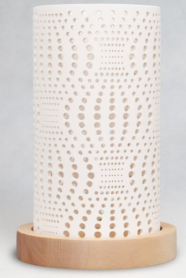 Keramiklampe mit Pulsar-Muster H 27 cm