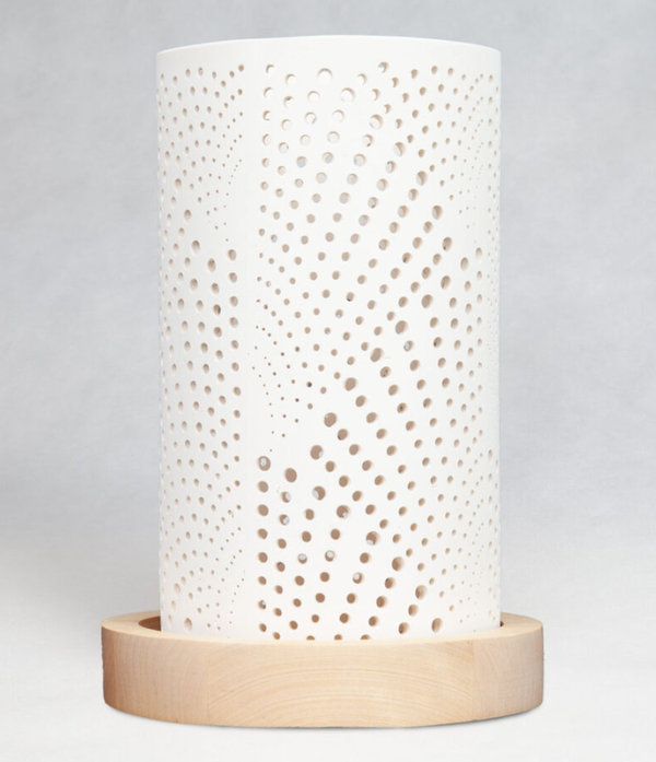 Keramiklampe mit Punktmuster H 24 cm