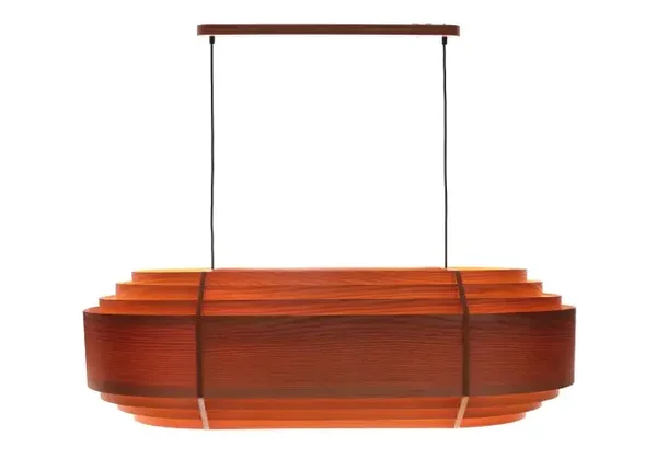 LED-Pendellampe aus Holzfurnier – harmonische Beleuchtung im modernen Wohnstil H 35 cm