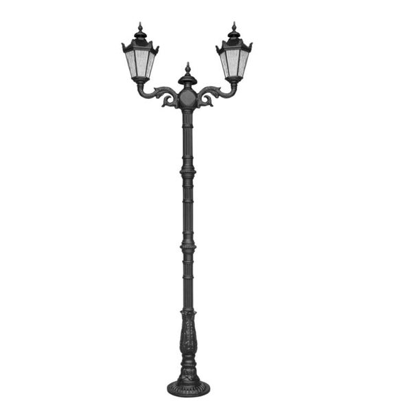 Zweiarmige Außenlaterne aus Gusseisen H 240 cm