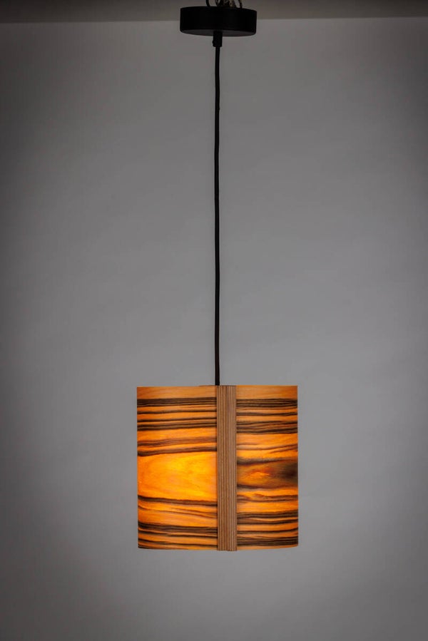 Zylinder-Hängeleuchte aus Naturholz – warmes LED-Licht für Wohnräume Ø 17 cm