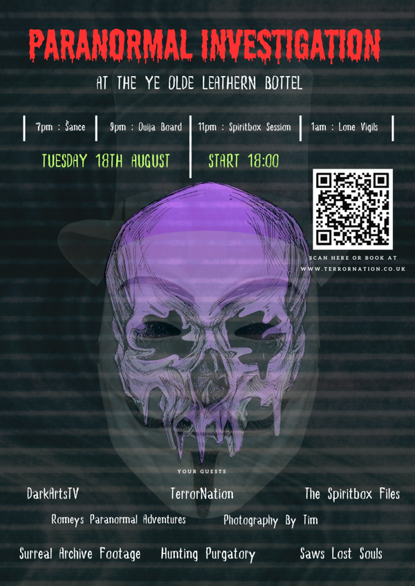 Paranormal Investigation At The Leathern Bottel 4 person pass