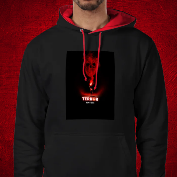 Terror Nation Branded Deluxe Hoodie (Est 2025 Back Logo 1) Black / Red