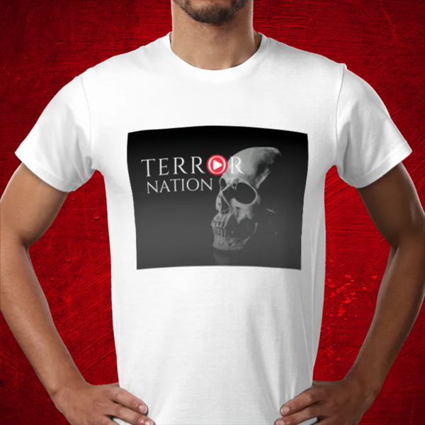 Terror Nation Branded Deluxe Custom T-Shirt Logo 2 White