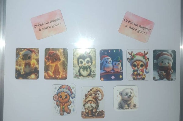 Collection Noël - Illustrations Féeriques de Noël ou Votre Photo - Magnet Décoratif Personnalisable