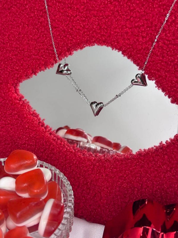Triple love ketting - Zilver kleur