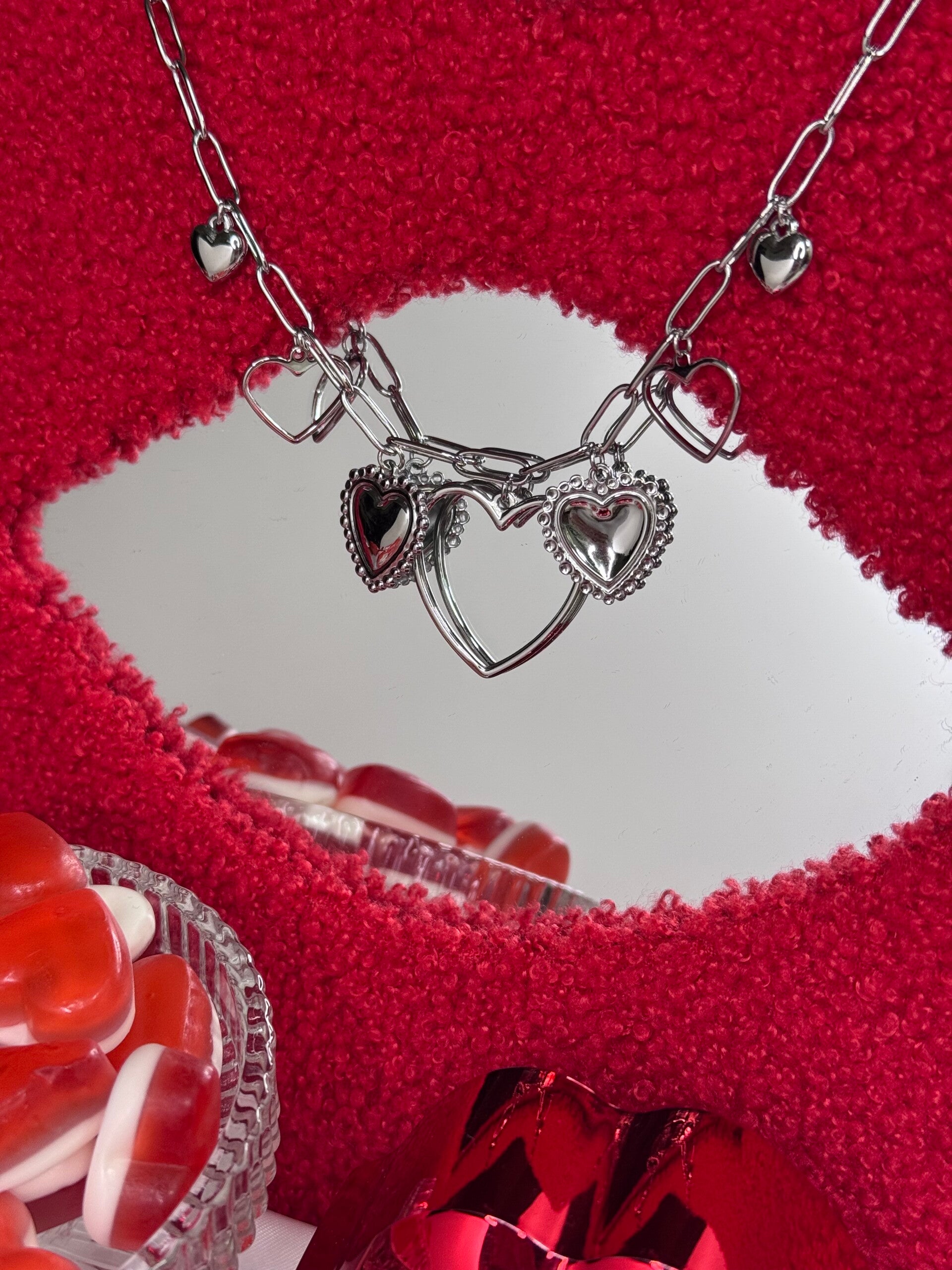 Many hearts ketting - Zilver kleur