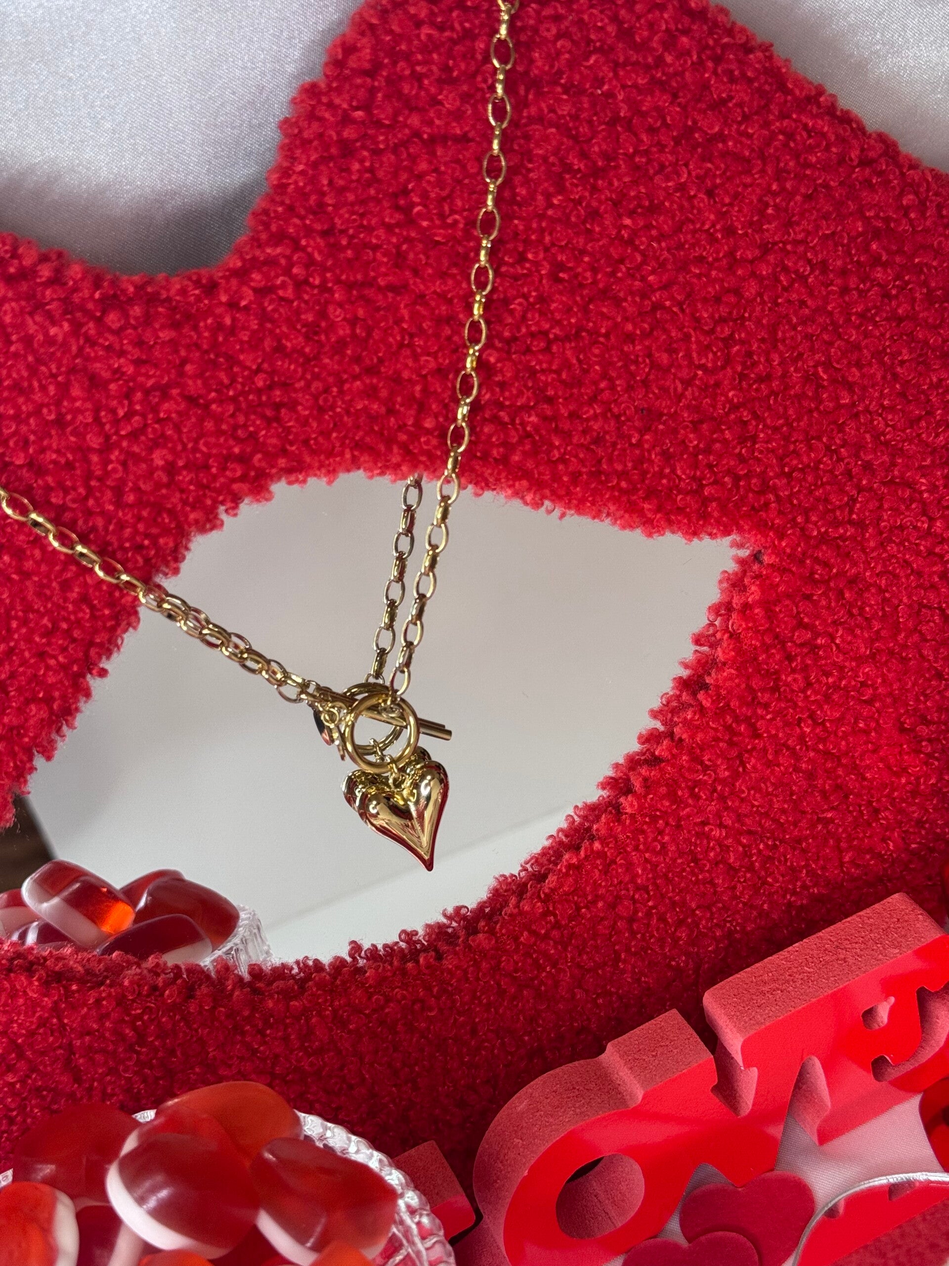Big heart ketting - Goud kleur