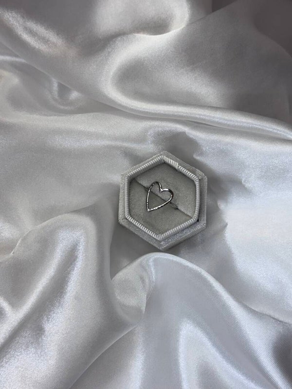 Open heart ring - Zilver kleur