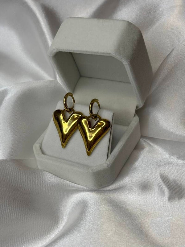 Big heart oorbel - Goud kleur