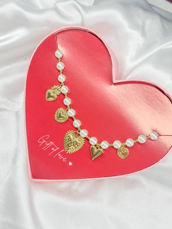 Pearls of Love ketting - Goud kleur