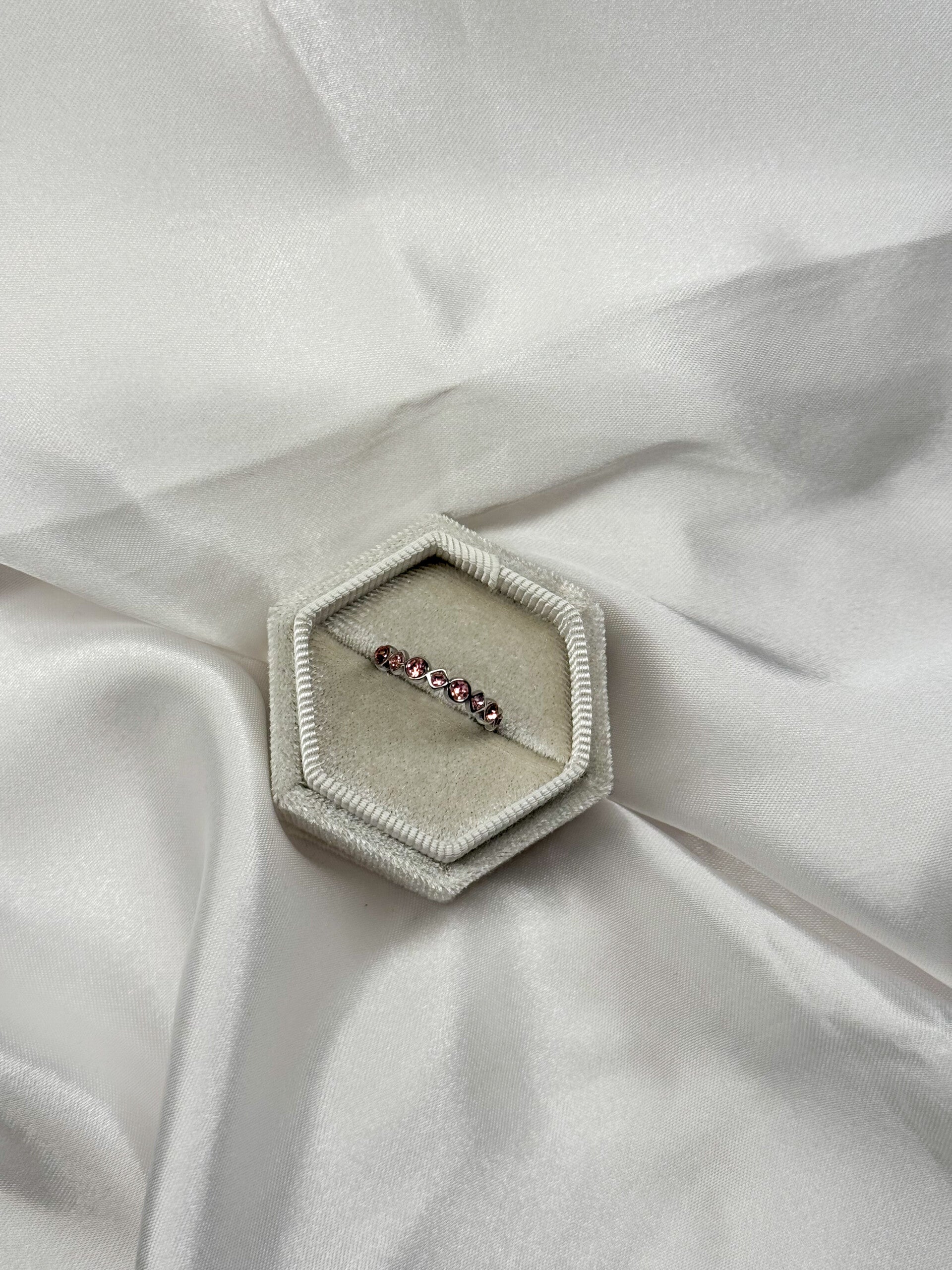 Amara ring - Zilver/Roze kleur