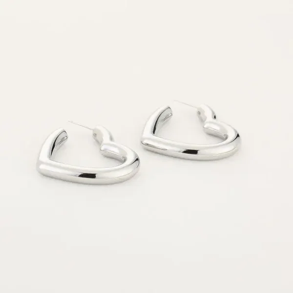 Simple hart oorbellen - Zilver