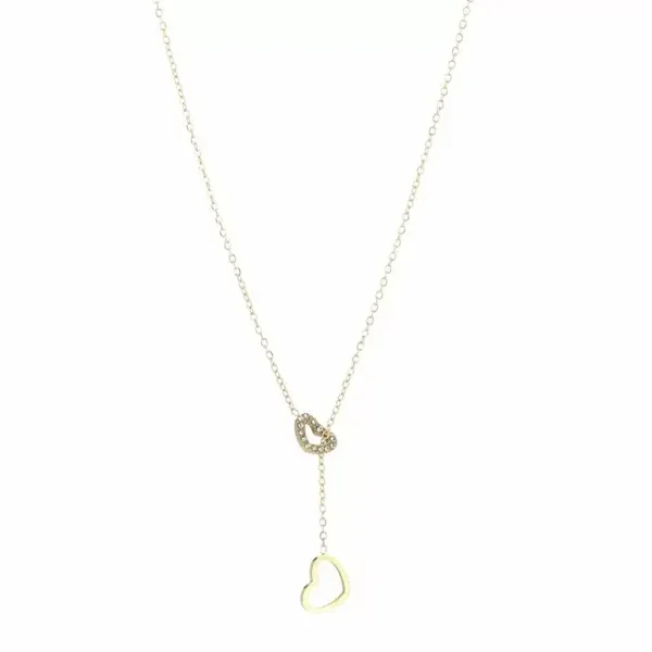 Dubbel hart ketting - Goud