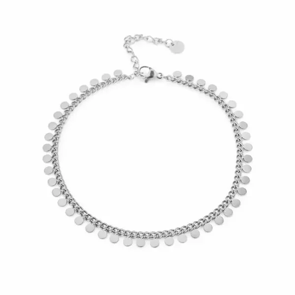 Muntjes enkelband - Zilver