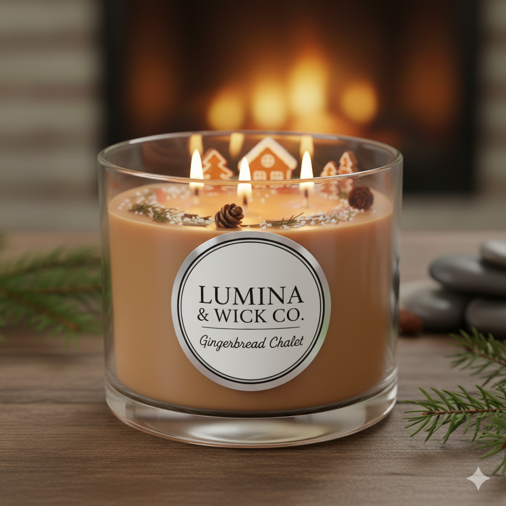 Gingerbread Chalet Candle