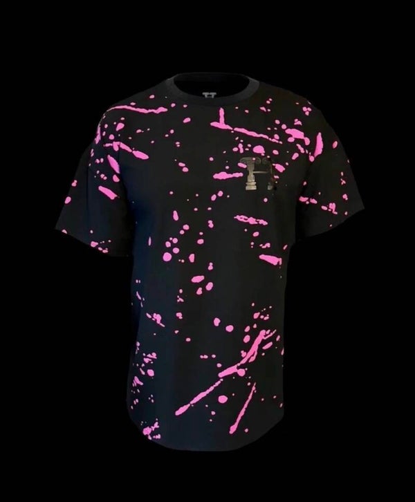Oversized, Pink Paint Splatter T-shirt