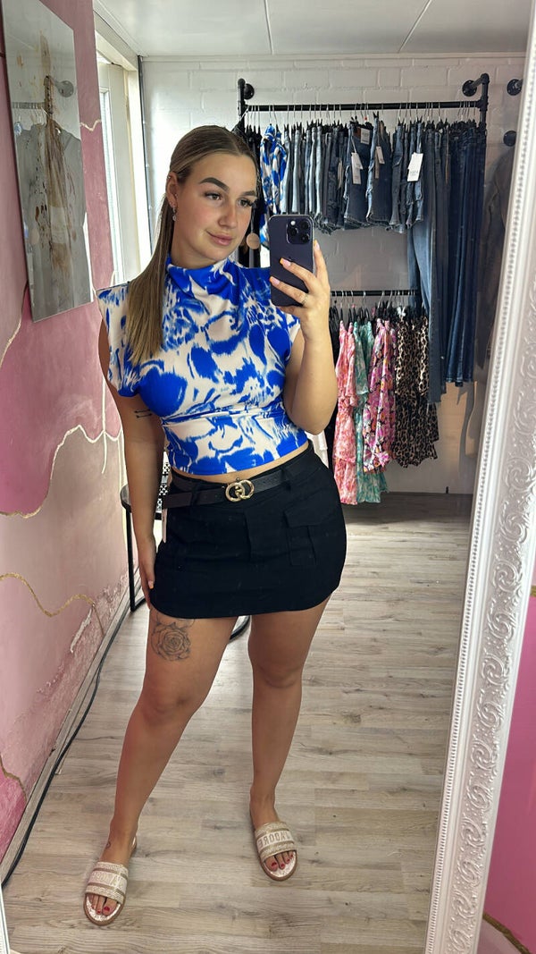 Broek rokje met riem black