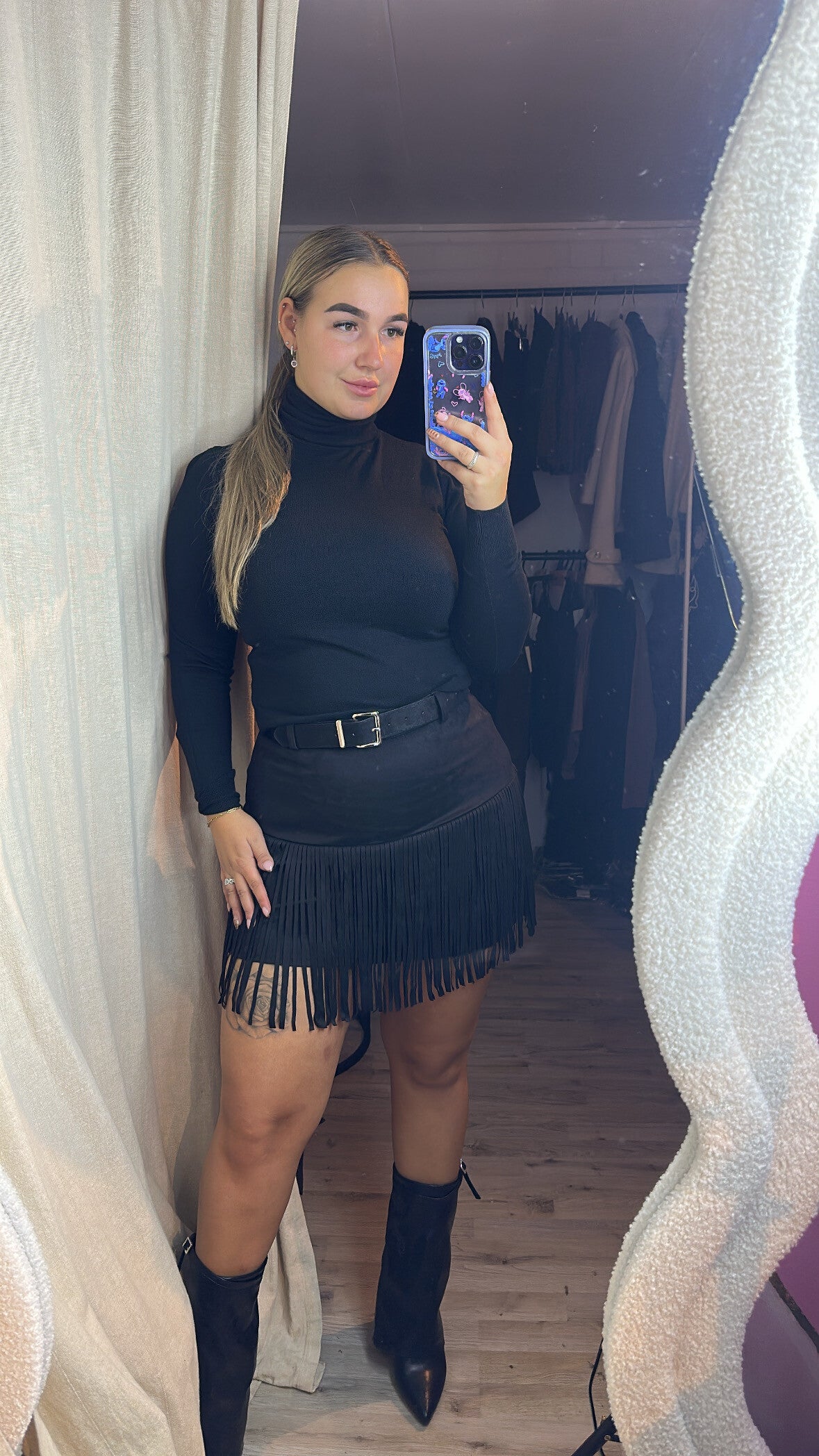 Suède skirt black