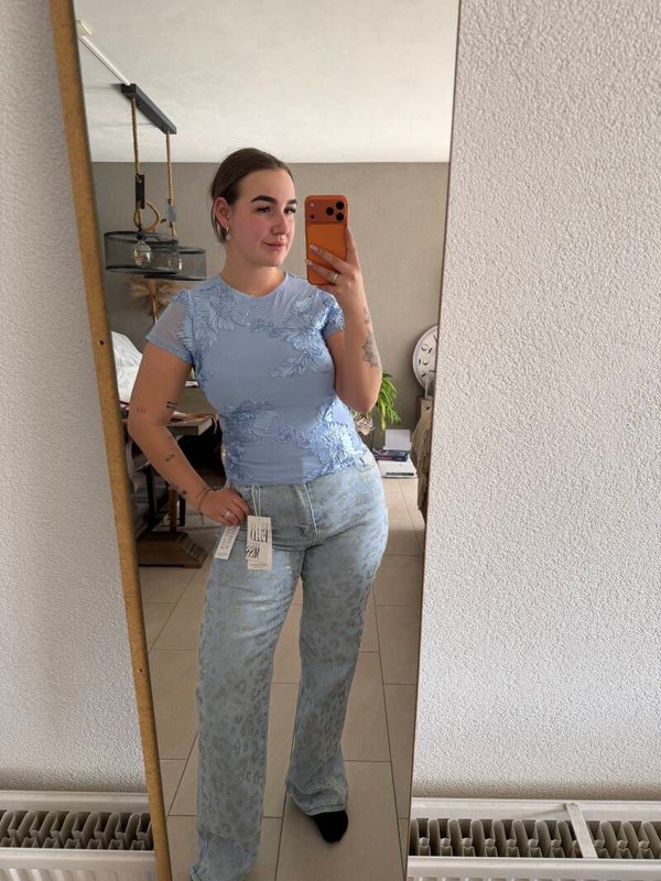 Goud glitter full panter jeans