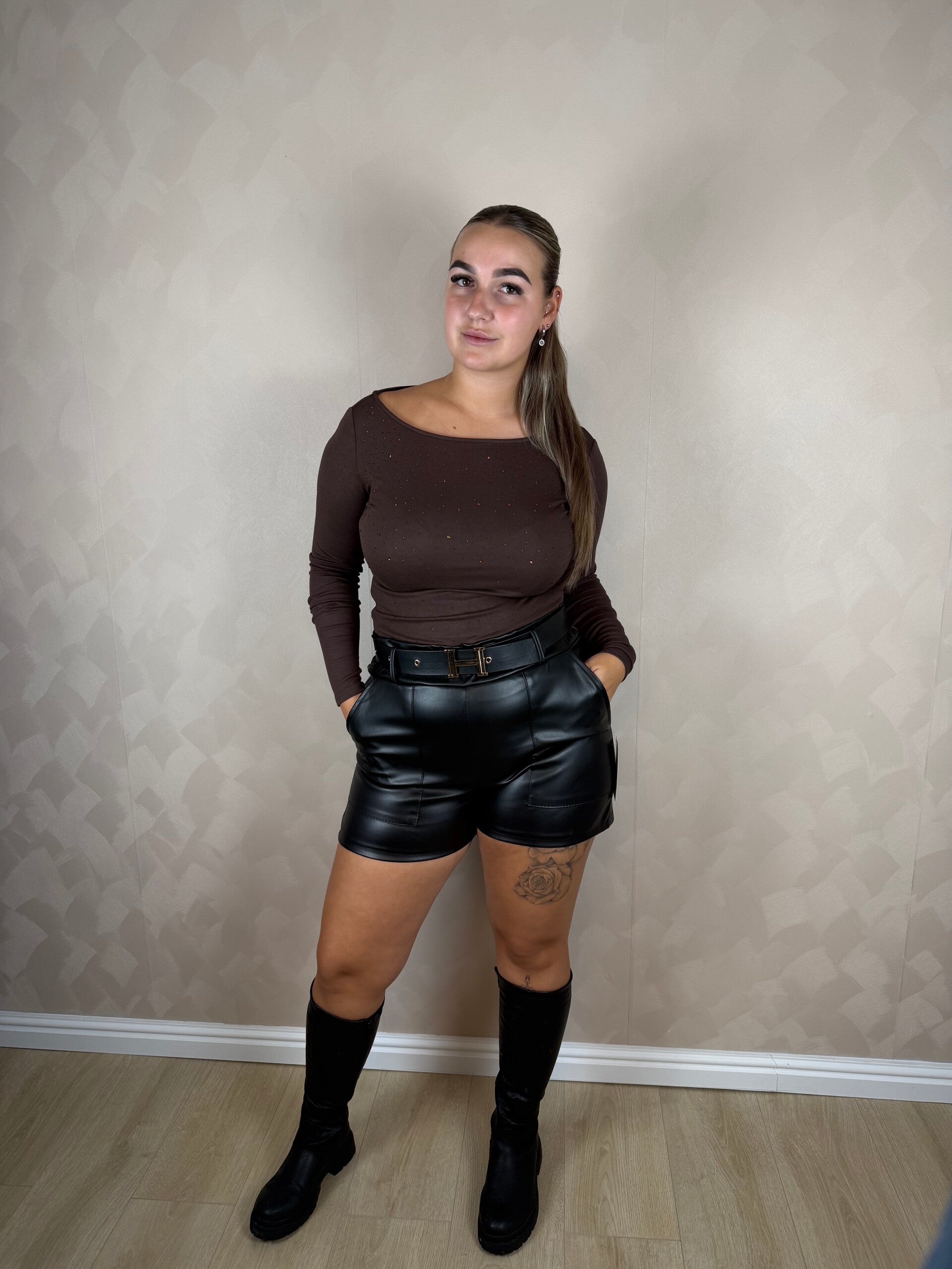 Broekje met riem black